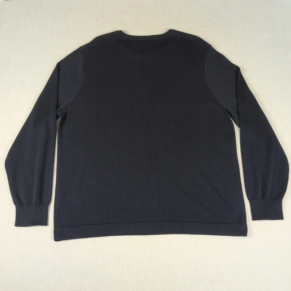 J.Crew Cotton Crewneck Sweater XXL Navy Blue Minimalist Classic Preppy NWT